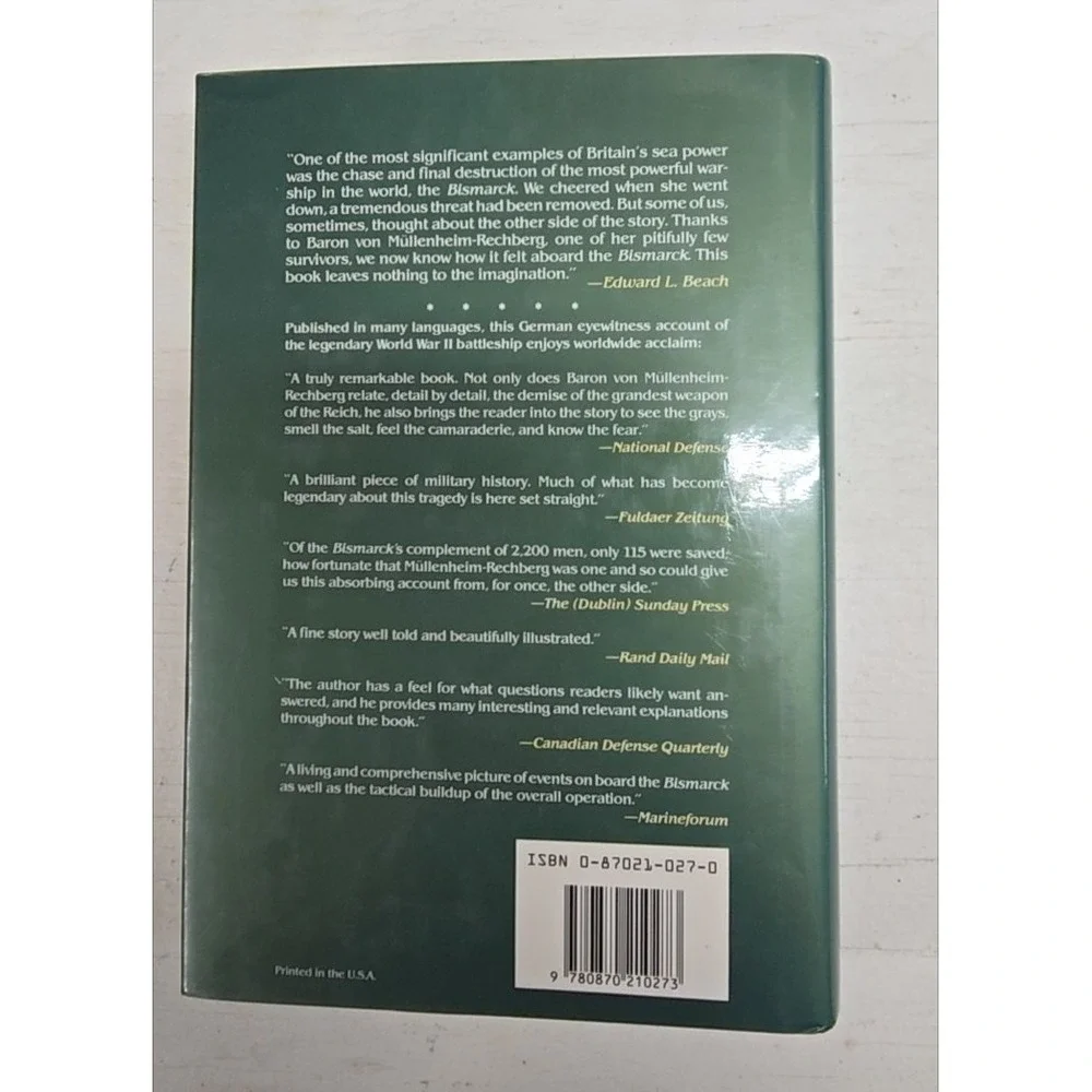Battleship Bismarck: A Survivor's Story NEW Expanded Ed. von Müllenheim-Rechberg